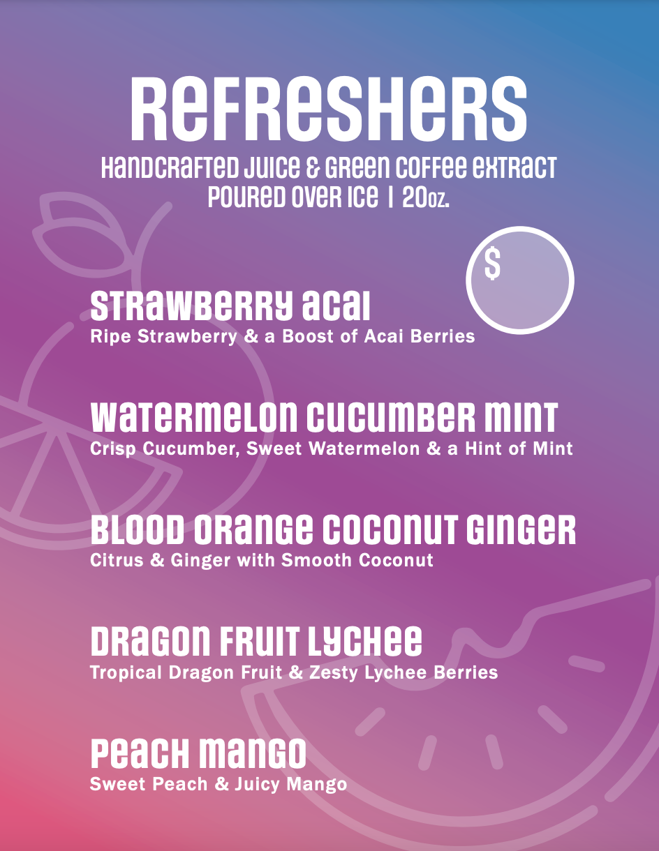 Refreshers Menu